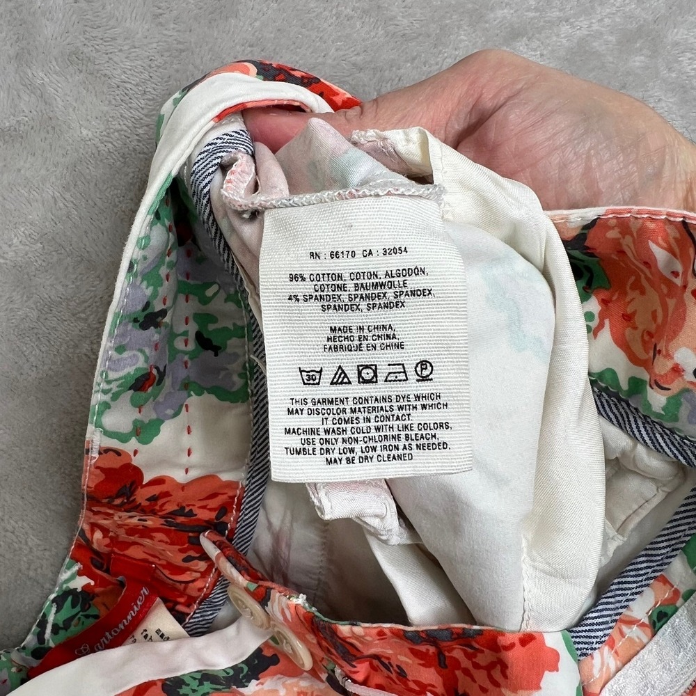 Anthropologie Cartonnier Pants Women's Floral Crop Slacks Sz 6 Bloomcore Cottage - Picture 9 of 10
